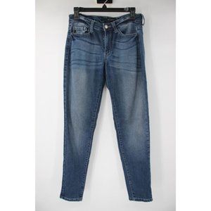 kancan women's 25 28x29 midrise‎ skinny medium wash jeans cotton blend stretch